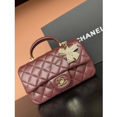 샤넬(CHANEL) 25K 버터플라이 다이아몬드 핸들 CF 미니 (버건디) 토트백 숄더백 가방