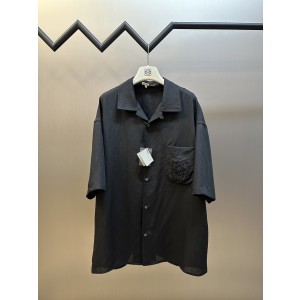 로에베(LOEWE) 자수 리넨 반소매 셔츠 의류