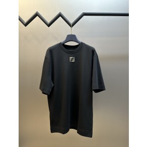 펜디(FENDI) 코듀로이 자수 크루넥 반팔 티셔츠 의류