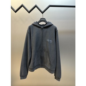 발렌시아가(Balenciaga) 프린트 워싱 지퍼 재킷 의류