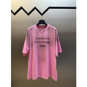 아크네(Acne studios) 스프레이 워싱 로고 반팔 의류