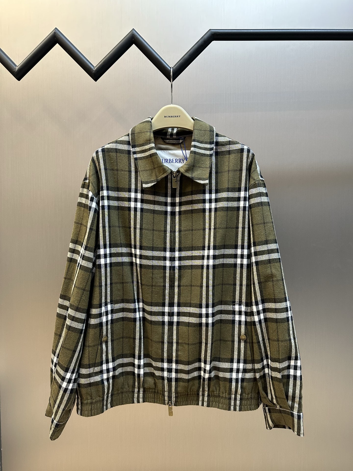 버버리(BURBERRY) 체크 캐시미어 혼방 칼라 재킷 의류