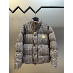 루이비통(LV)  스탠드 칼라 체크 트위드 패딩 의류