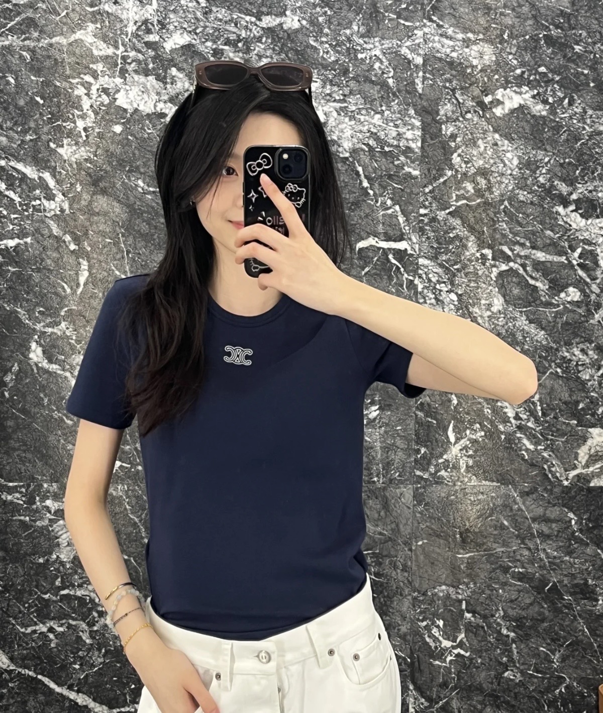 셀린느(CELINE) 26SS 트리오페 자수 스판 반팔 티셔츠 의류