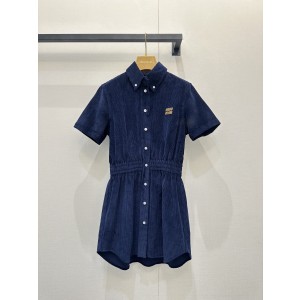 miumiu  미우미우 코듀로이 핀턱 셔츠 원피스 의류