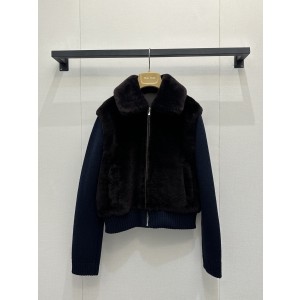 miumiu 미우미우 무스탕 믹스 캐시미어 자켓 재킷 의류