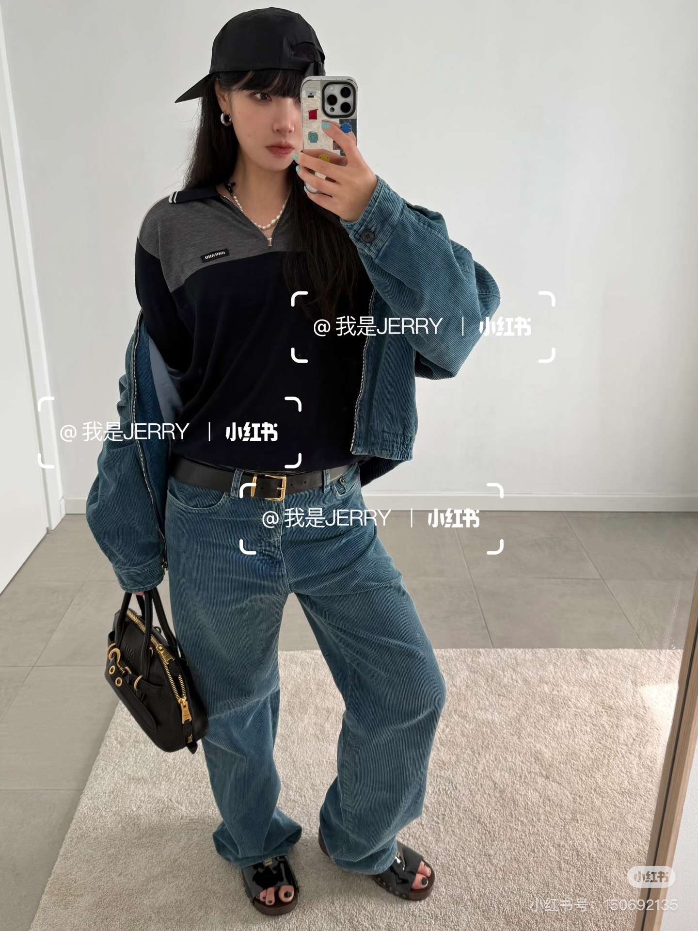 miumiu 미우미우 컬러 블록 하프 집업 긴팔 니트 의류