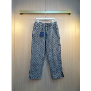 루이비통(LV) 워시드 그레이 자카드 데님 팬츠 의류