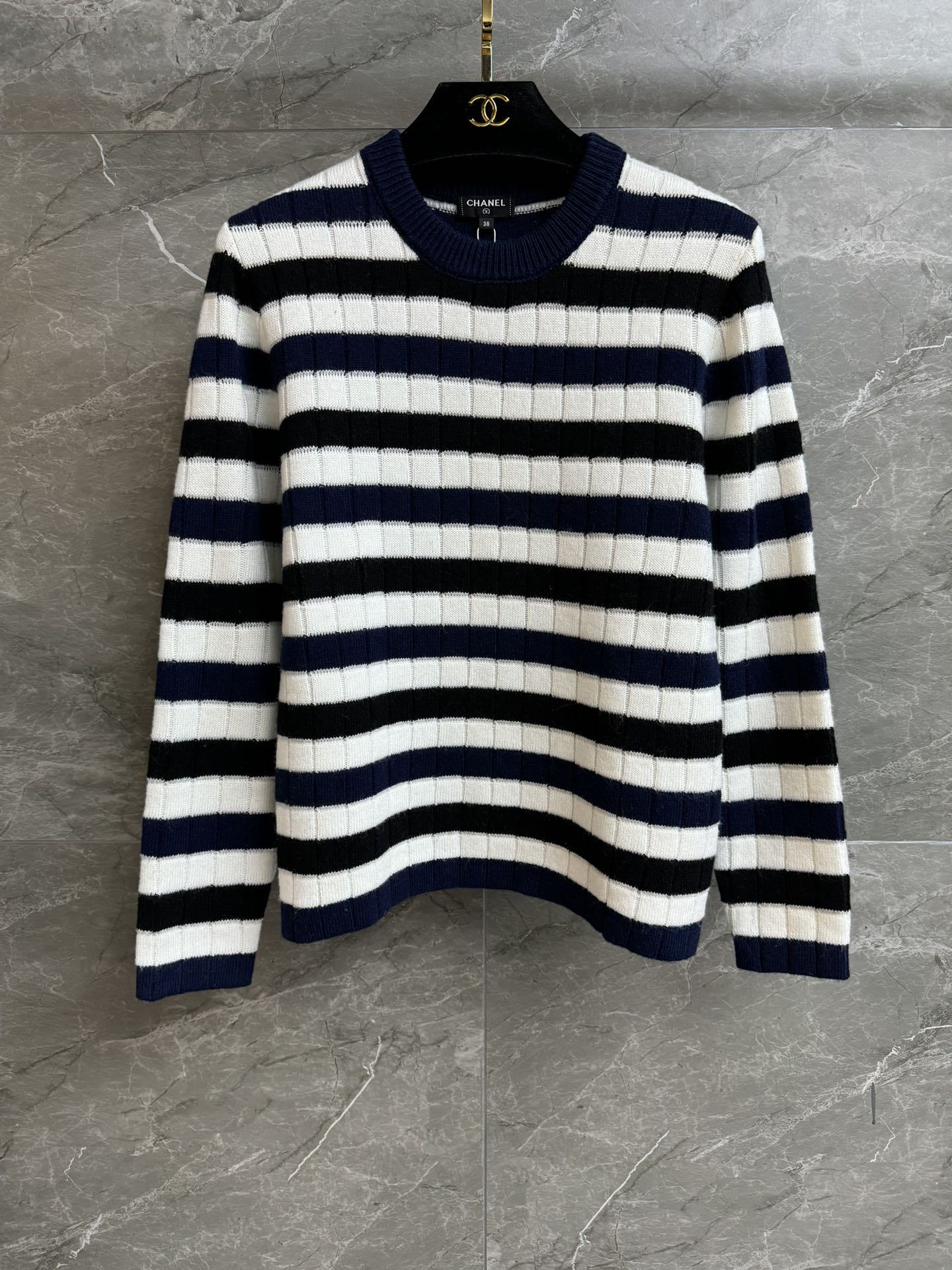 Chanel 샤넬 스트라이프 로고 긴팔 니트 스웨터 의류