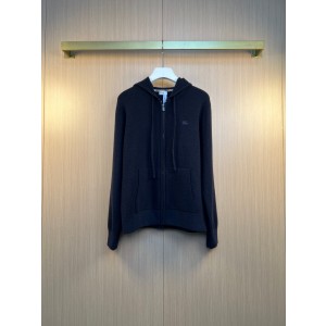 버버리(BURBERRY) 울 혼방 지퍼 후드 자수 아우터 의류