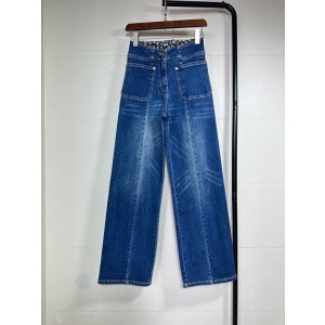 Chanel 샤넬 플로럴 라이닝 스트레이트 팬츠 청바지 의류