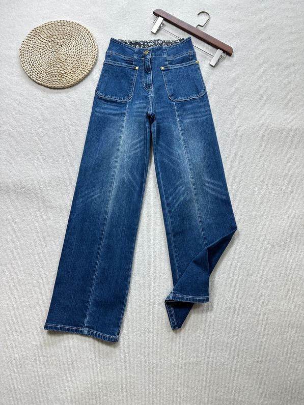 Chanel 샤넬 플로럴 라이닝 스트레이트 팬츠 청바지 의류