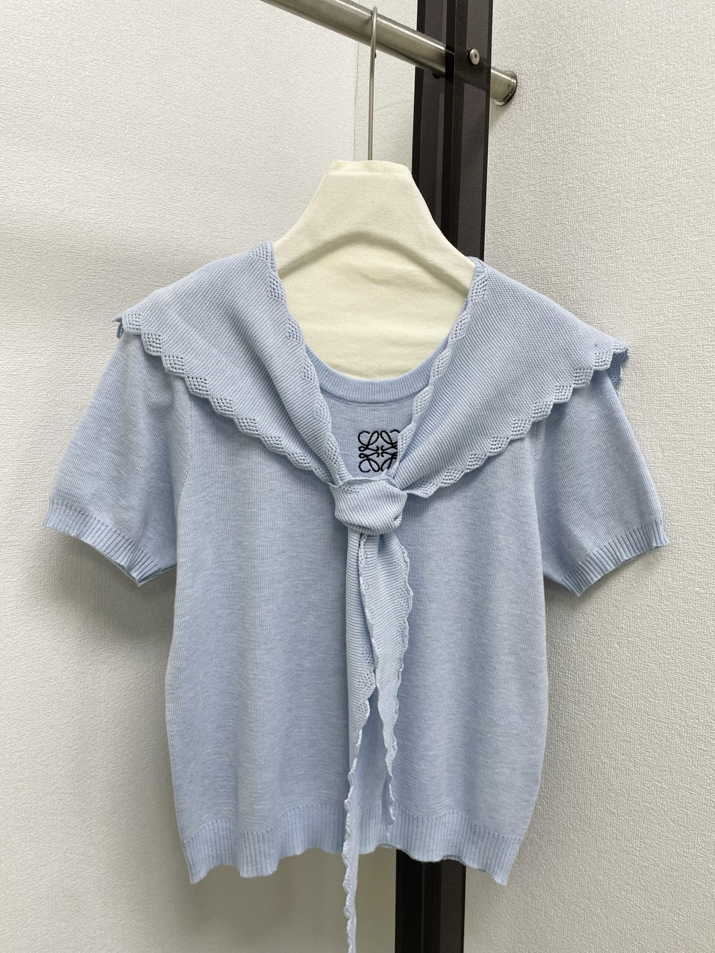 Loewe 로에베 숄 디자인 레이스 자수 티셔츠 의류