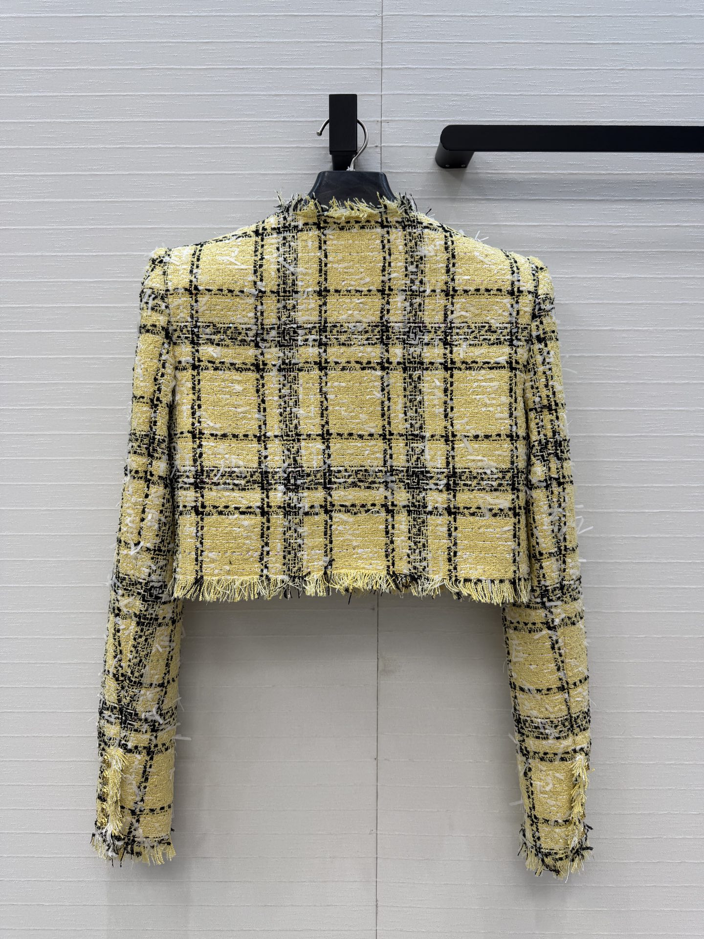 Balmain 발망 옐로우 블랙 체크 트위드 자켓 재킷 의류