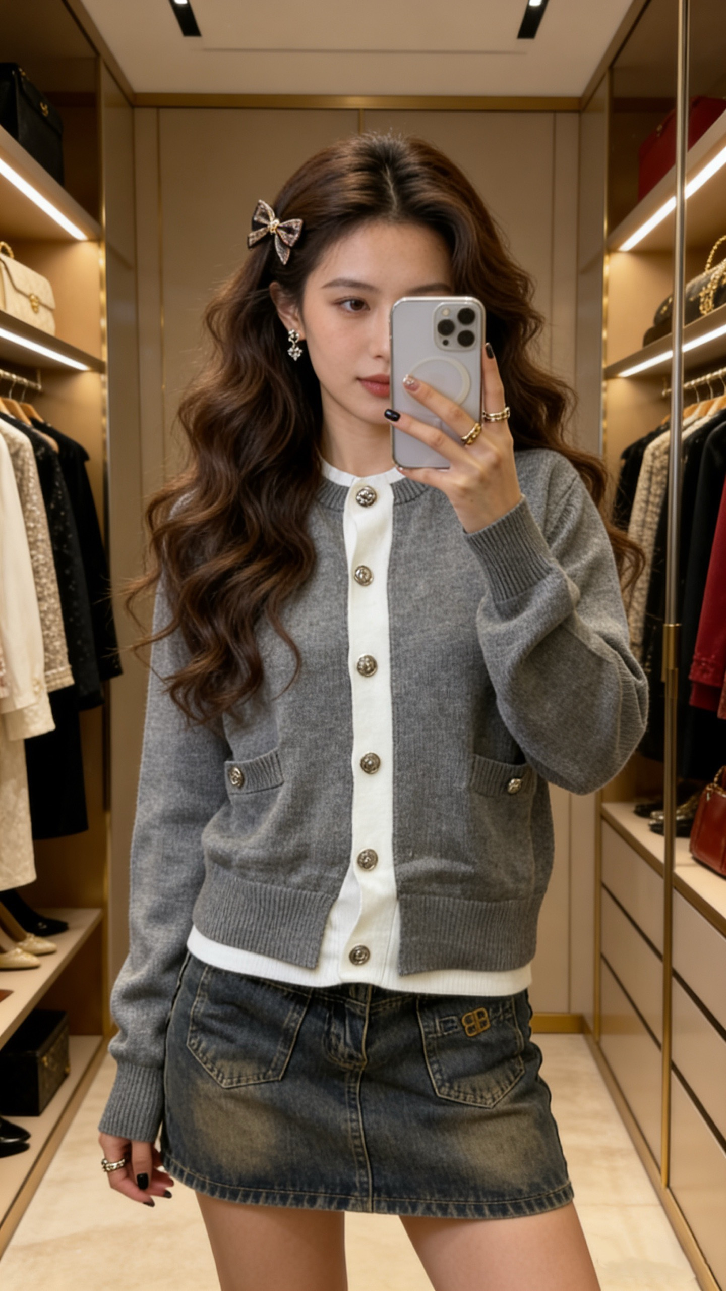 Chanel 샤넬 레이어드 디테일 라운드넥 가디건 의류