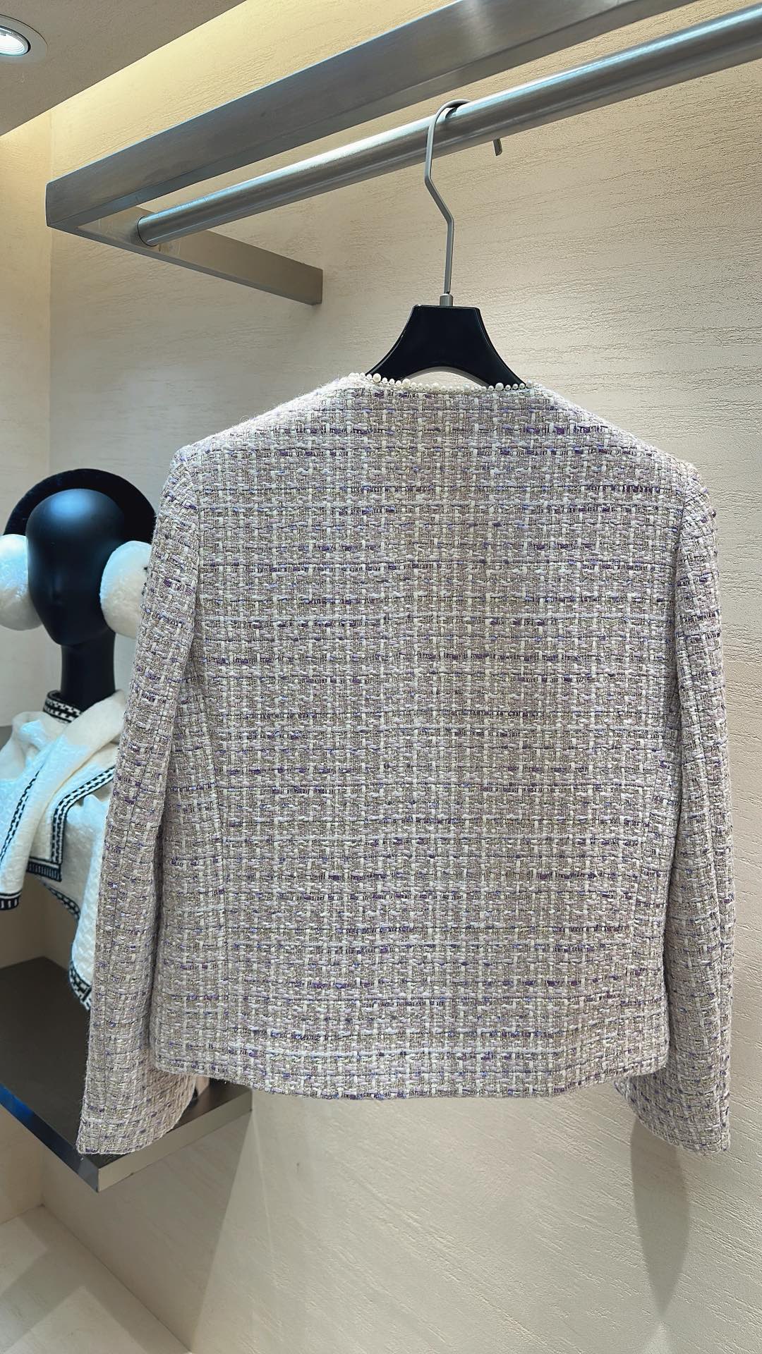 Chanel 샤넬 라벤더 펄 & 태슬 트위드 자켓 재킷 의류