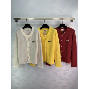 miumiu 미우미우 글리터 엠블럼 가디건 의류