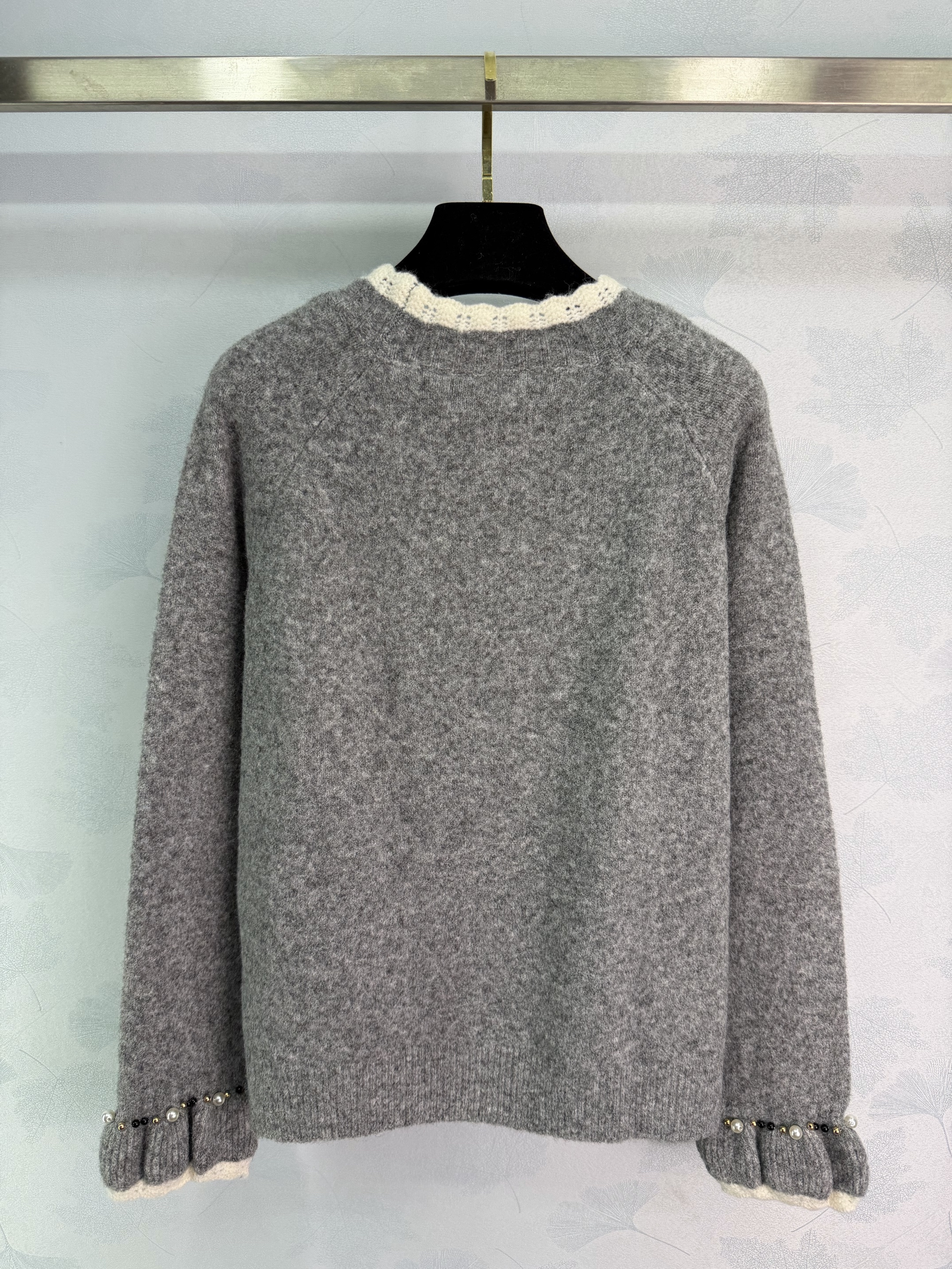 Chanel 샤넬 펄 로고 & 레이스 울 긴팔 니트 의류