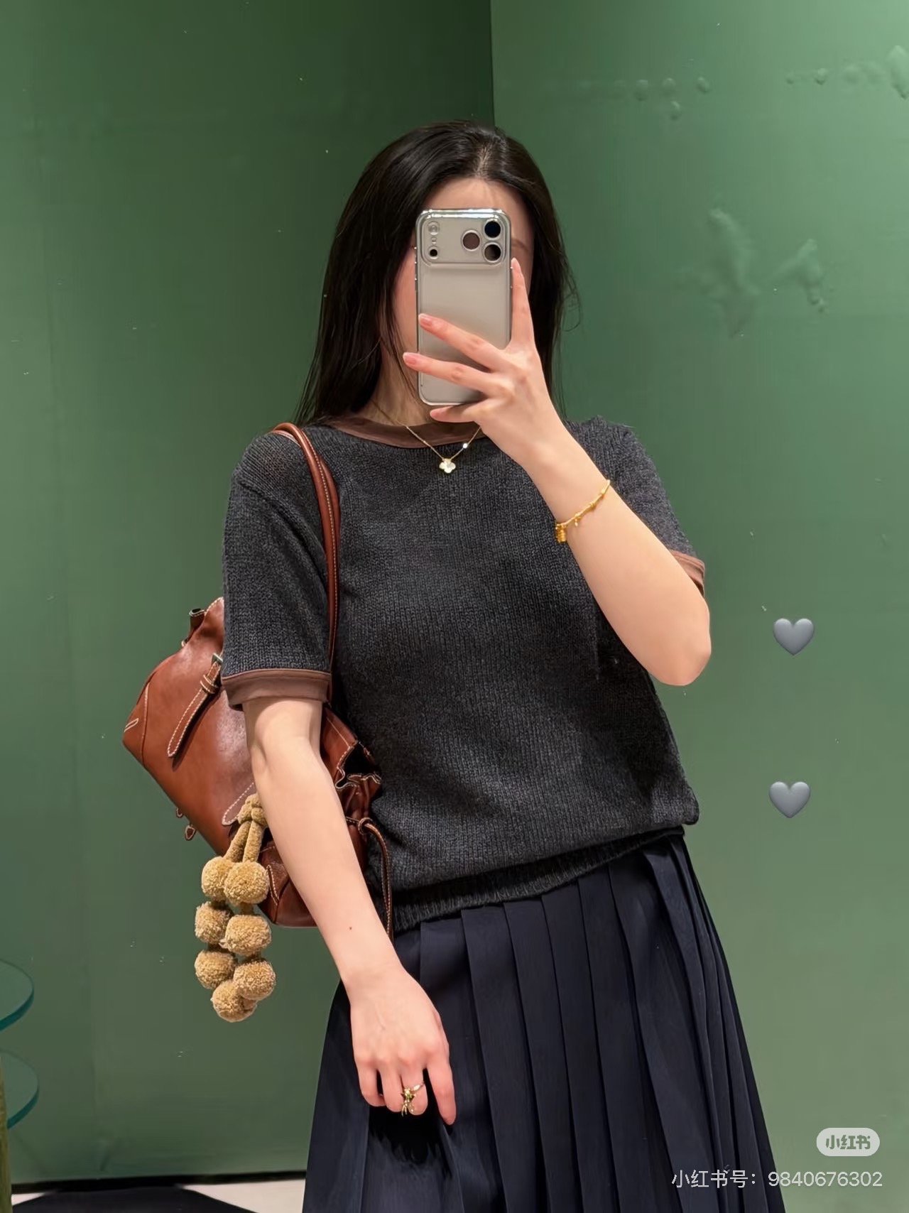 PRADA 프라다 캐시미어 배색 링거 반팔 니트 의류