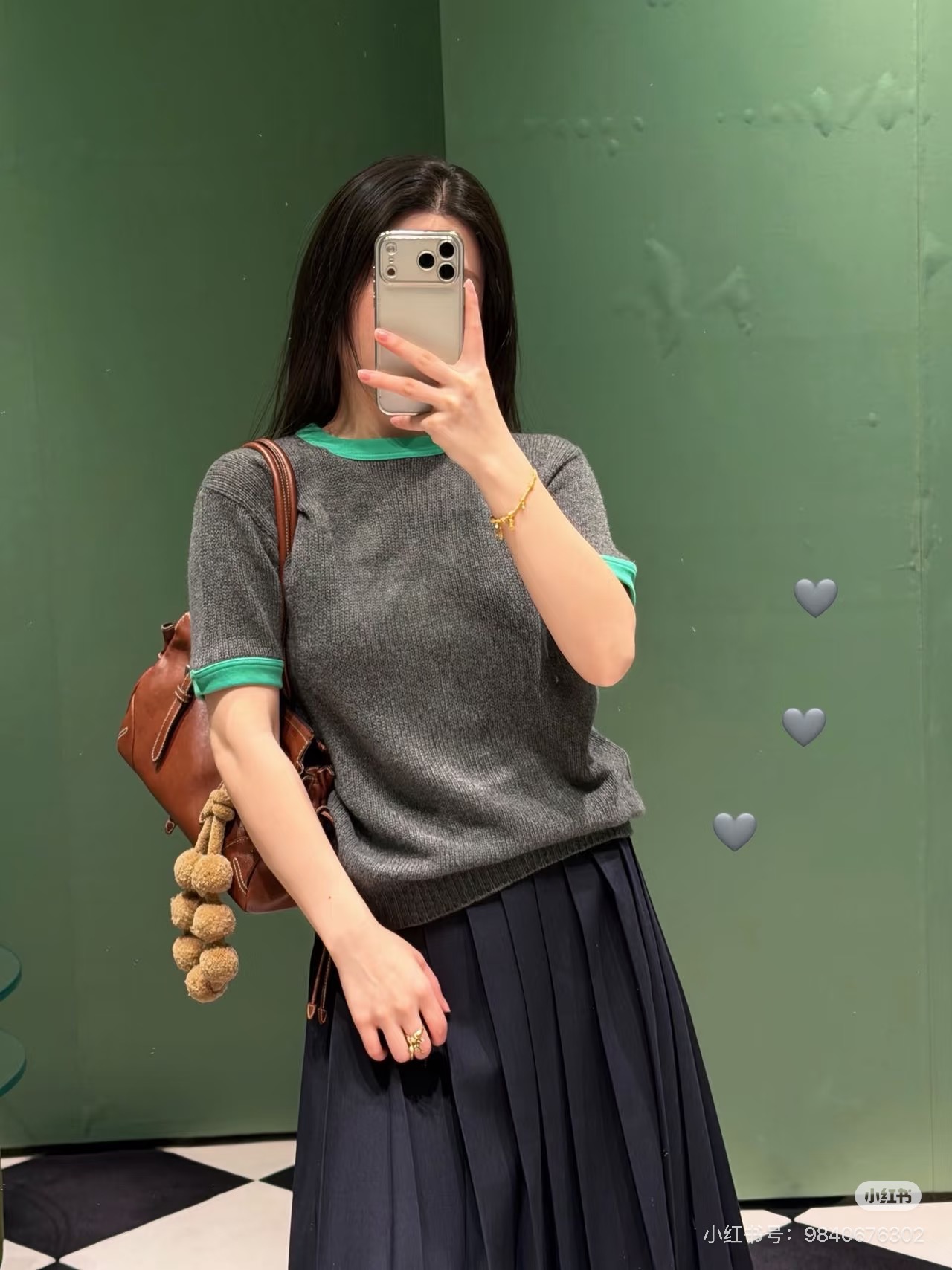 PRADA 프라다 캐시미어 배색 링거 반팔 니트 의류