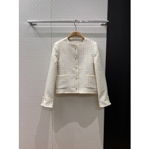 Dior CD 디올 라인 격자 자카드 라운드 자켓 재킷 의류