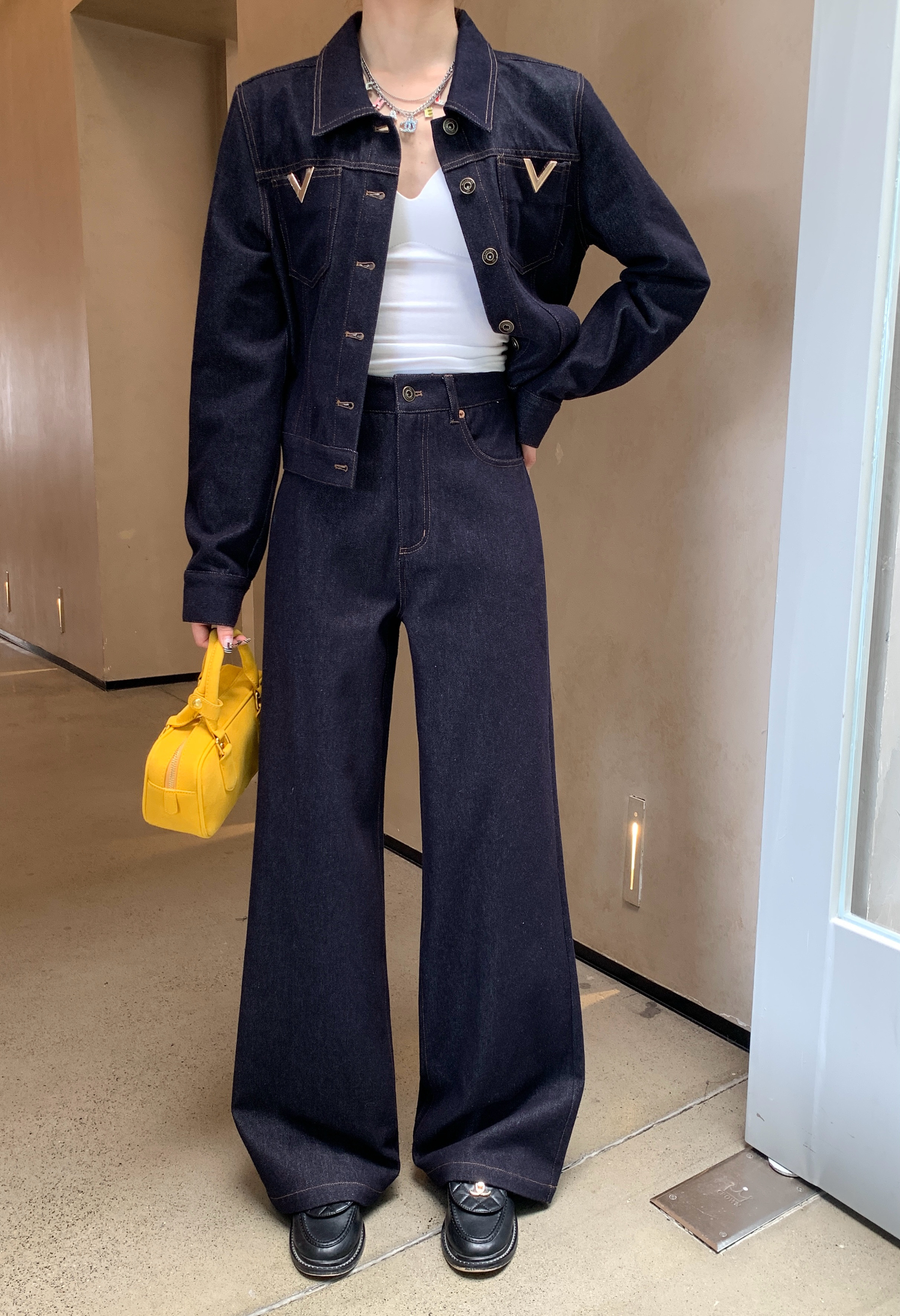 Valentino 발렌티노 V 메탈 포인트 데님 팬츠 바지 의류