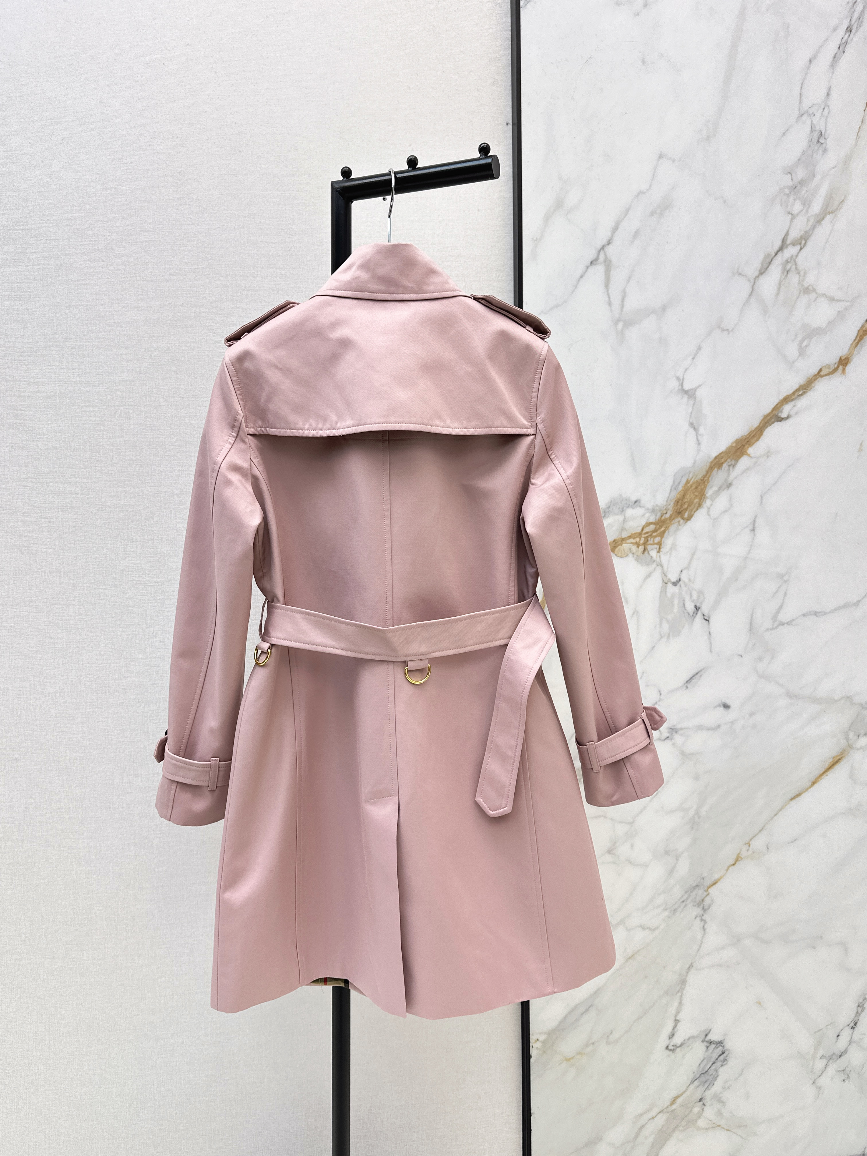 Burberry 버버리 로즈 핑크 더블 버튼 미디 코트 의류