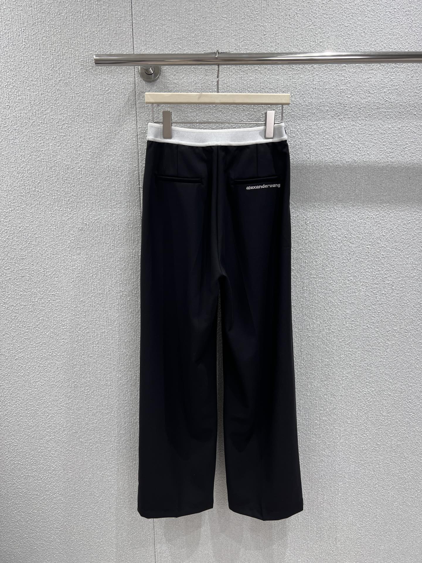 Alexander Wang(알렉산더 왕) 레터링 자수 밴딩 와이드 슬랙스 팬츠 바지 의류