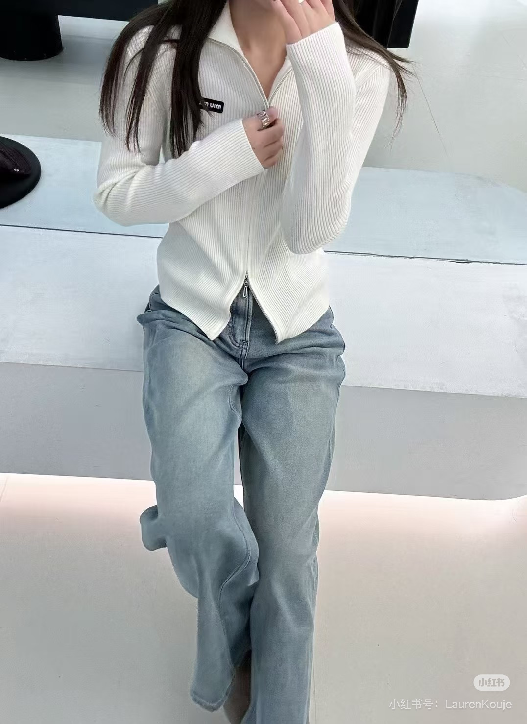 miumiu 미우미우 투웨이 집업 재킷 자켓 골지 가디건 의류