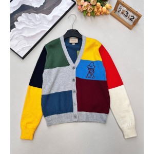 GUCCI 구찌 컬러 블록 자수 V넥 니트 가디건 의류