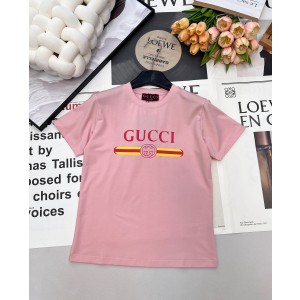 GUCCI 구찌 레터링 프린트 쿨링 코튼 반팔 티셔츠 의류