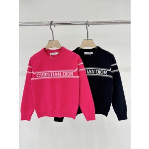 Dior CD 디올 로고 자카드 배색 스트라이프 긴팔 니트 의류