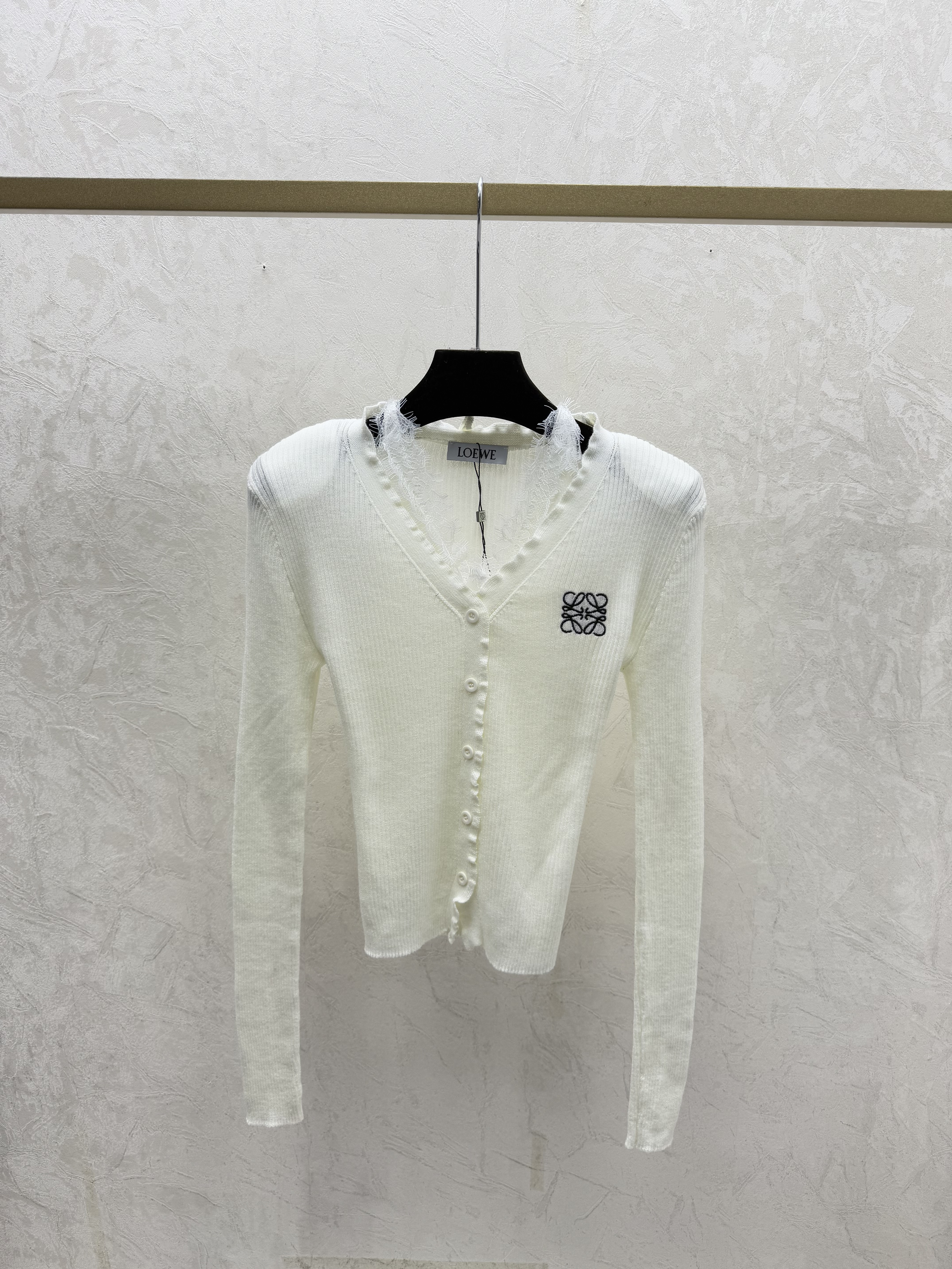 Loewe 로에베 레이스 홀터넥 레이어드 V넥 가디건 의류