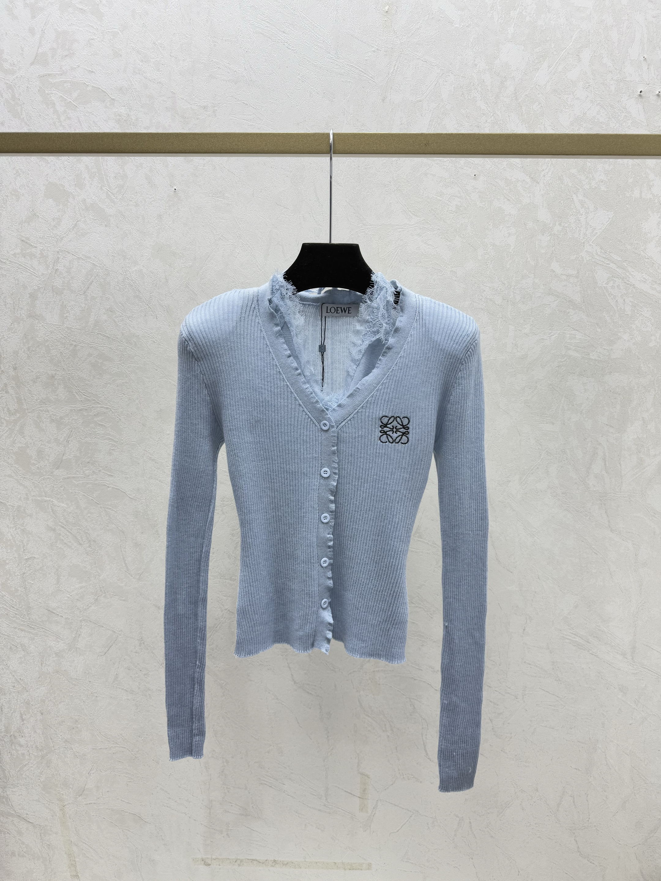 Loewe 로에베 레이스 홀터넥 레이어드 V넥 가디건 의류