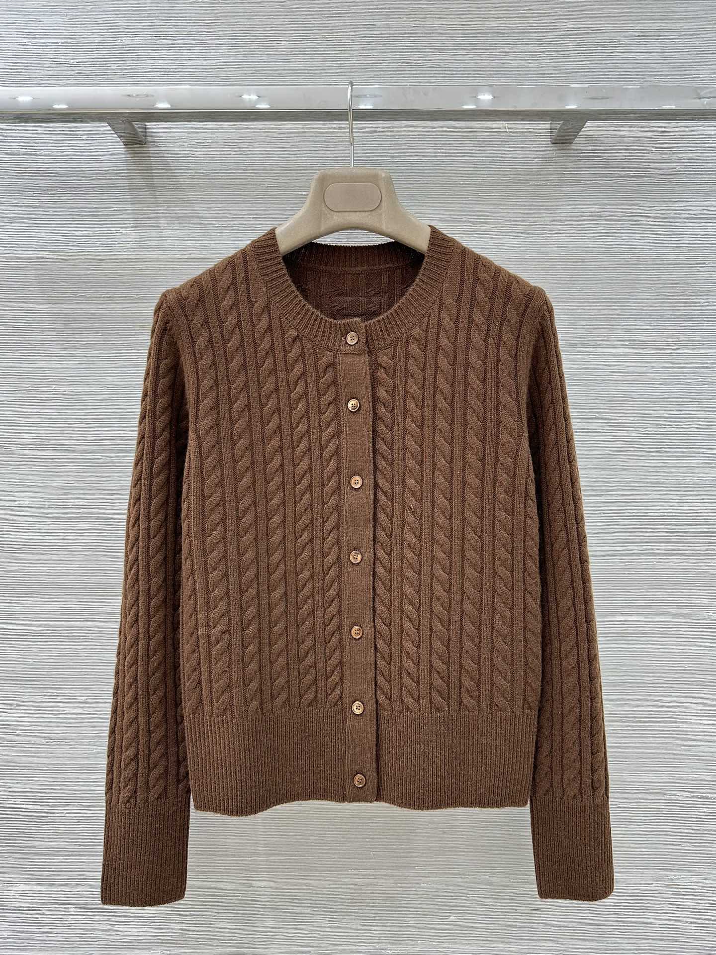 miumiu 미우미우 초콜릿 브라운 꽈배기 가디건 의류