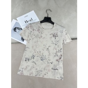 Dior CD 디올 빈티지 포레스트 프린트 자카드 린넨 코튼 반팔 티셔츠 의류
