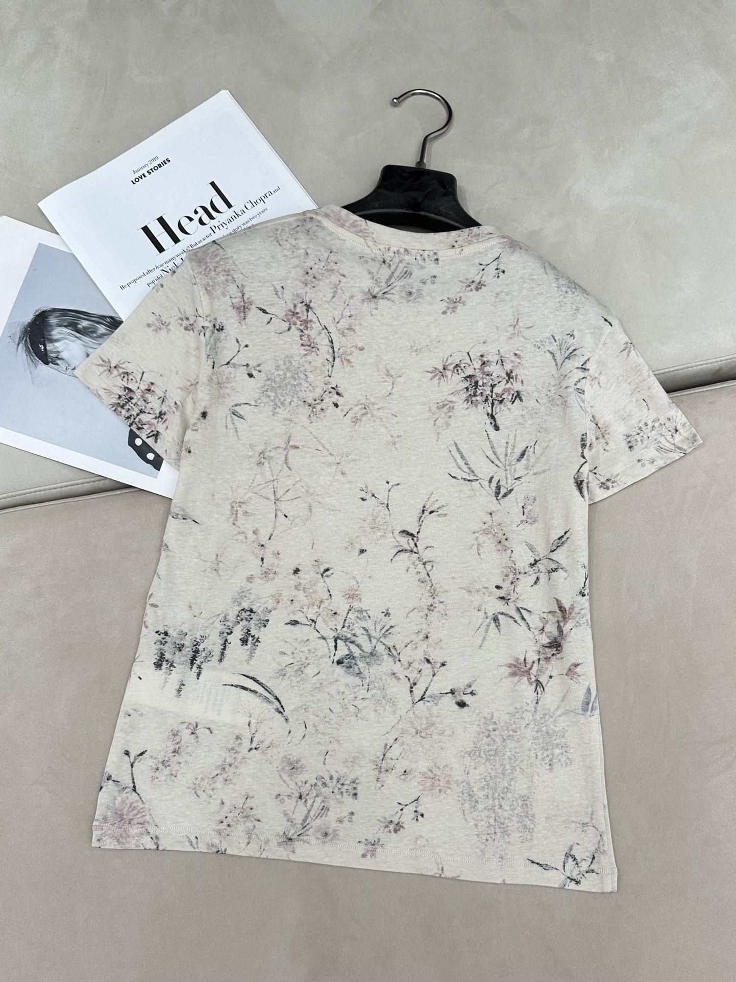 Dior CD 디올 빈티지 포레스트 프린트 자카드 린넨 코튼 반팔 티셔츠 의류