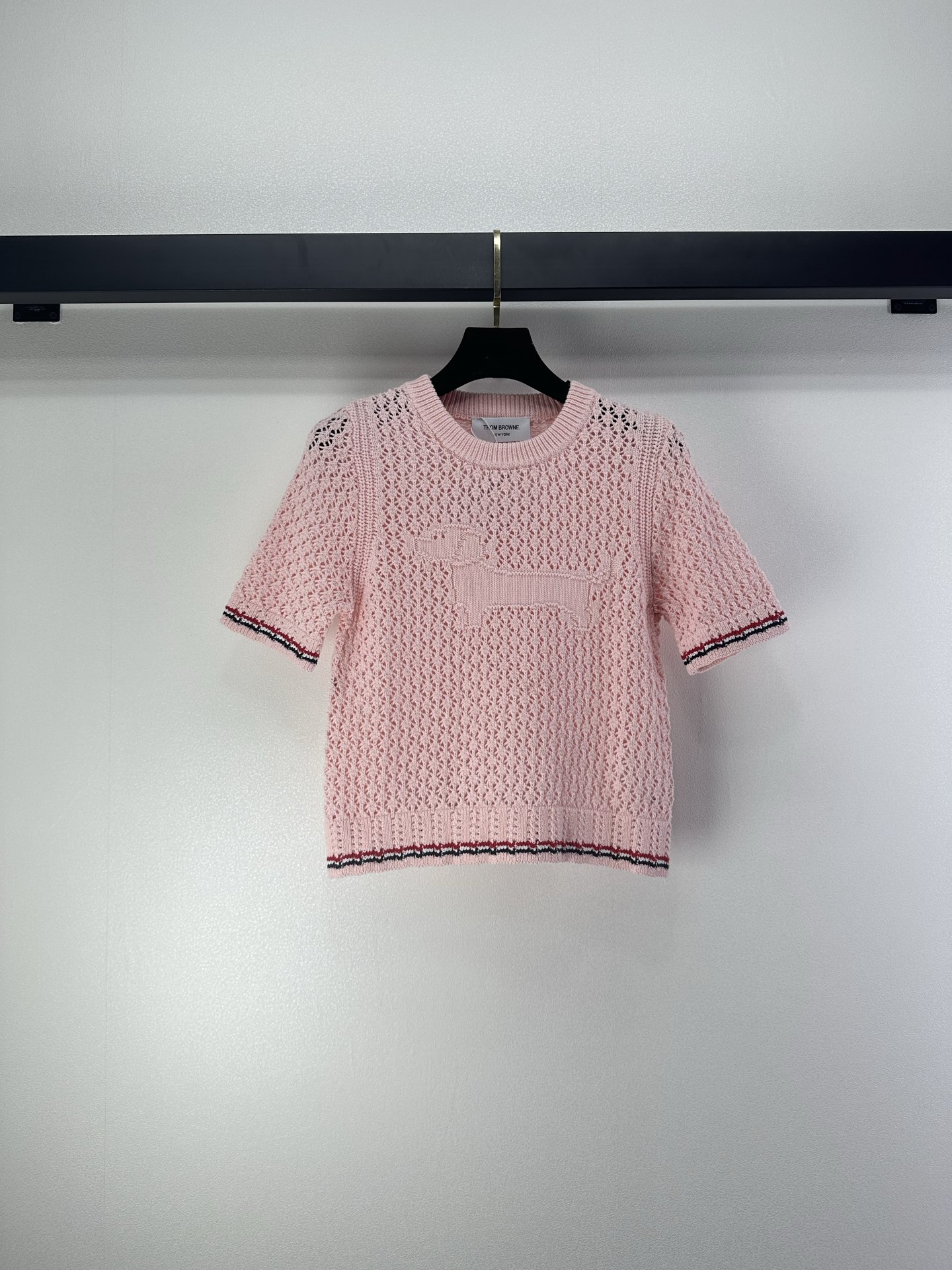 Thom Browne 톰브라운 헥터 독 자수 펀칭 니트 반팔 의류