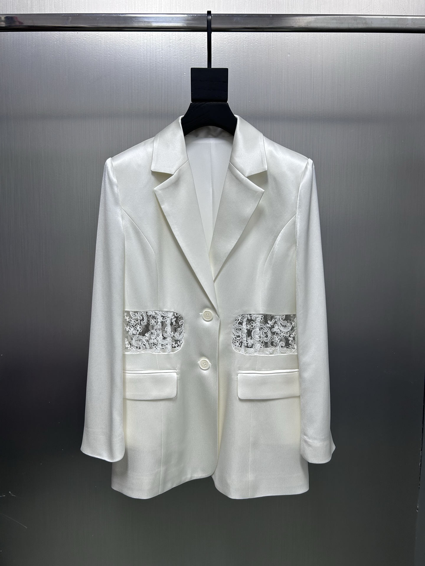 생로랑(Saint Laurent) YSL 백 레이스 컨트라스트 믹스 아세테이트 자켓 재킷 의류