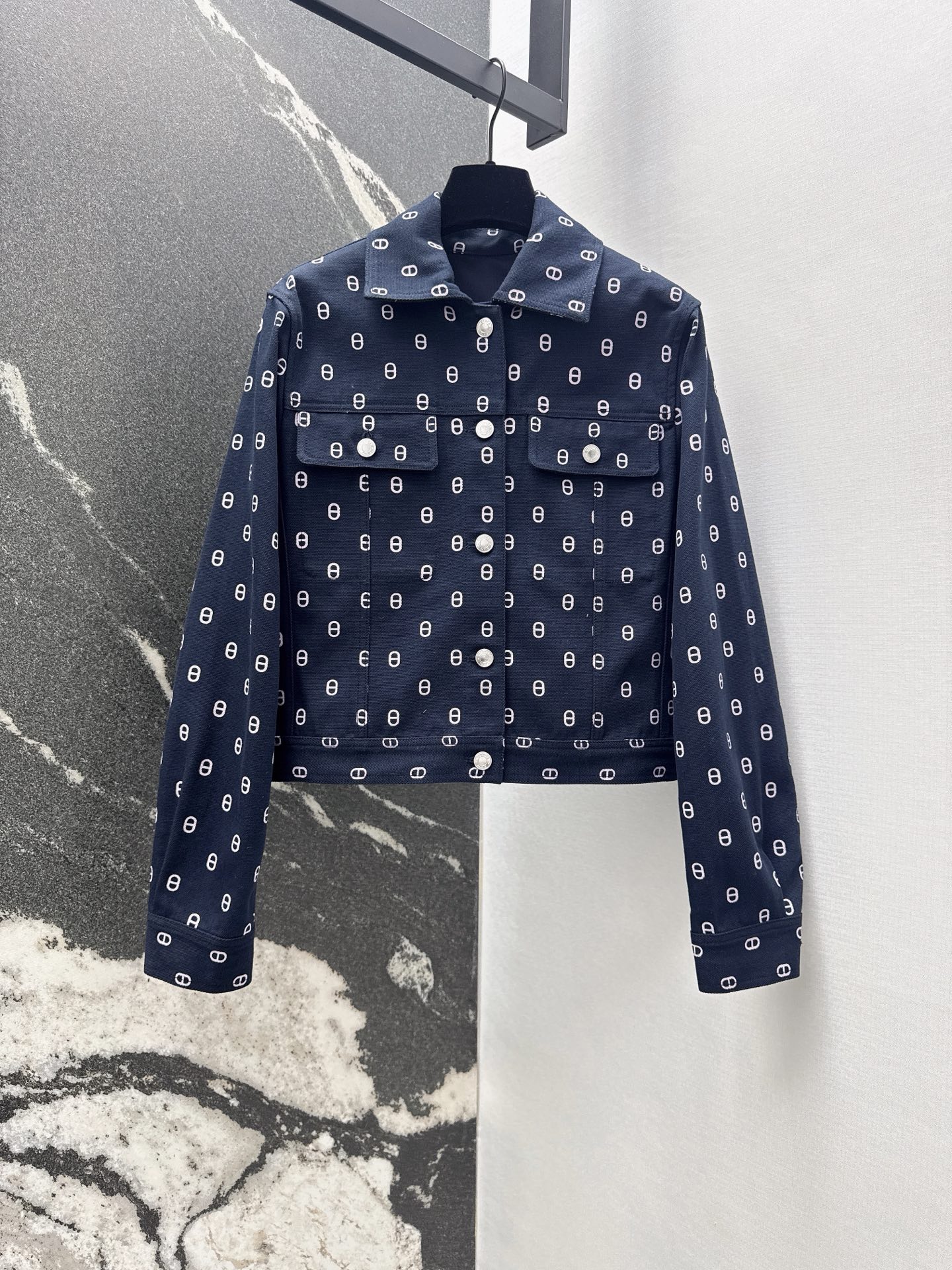 Hermes 에르메스 프린트 워싱 데님 자켓 재킷 의류