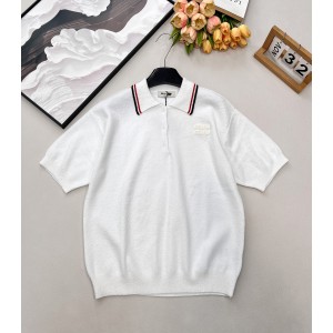 miumiu 미우미우 로고 자수 폴로 반팔 니트 의류