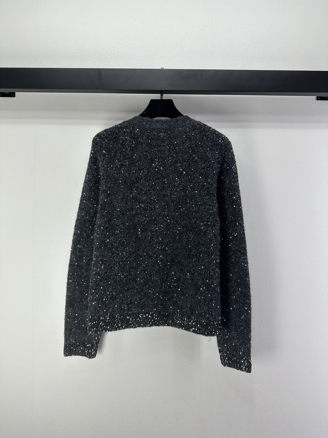 Chanel 샤넬 멜랑지 그레이 로고 글리터 니트 가디건 의류