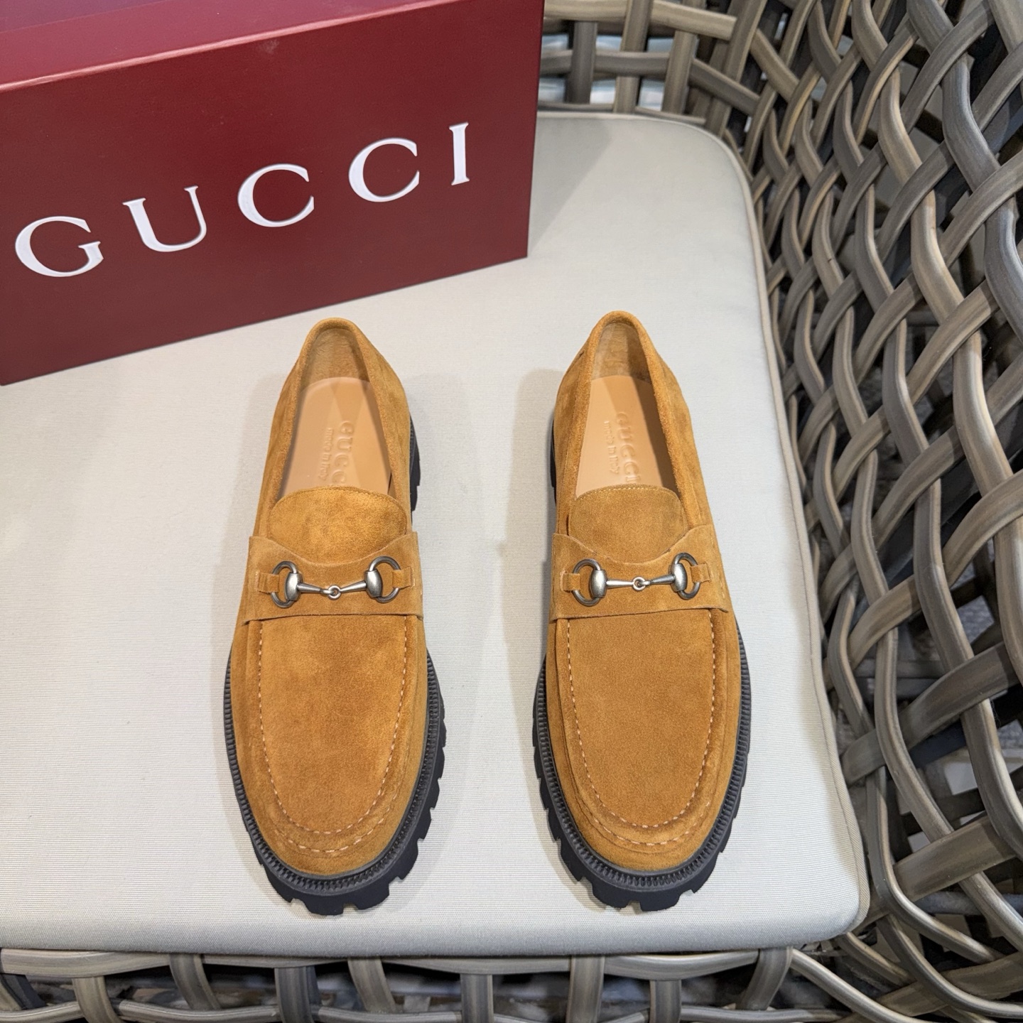 구찌(Gucci) 웹(Web) 스트라이프 마틴 로퍼 구두 신발