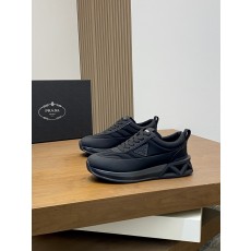 프라다(Prada) 뉴 시즌 가죽 믹스 플랫폼 스니커즈 신발