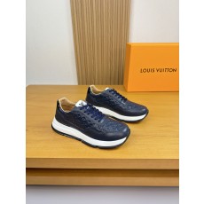 루이비통(LV) 리치 가죽 & 엠보 로고 믹스 스니커즈 신발