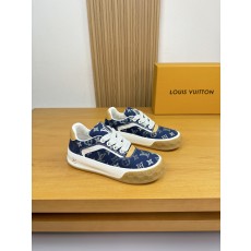루이비통(LV) 나파 가죽 & 캔버스 믹스 로고 스니커즈 신발