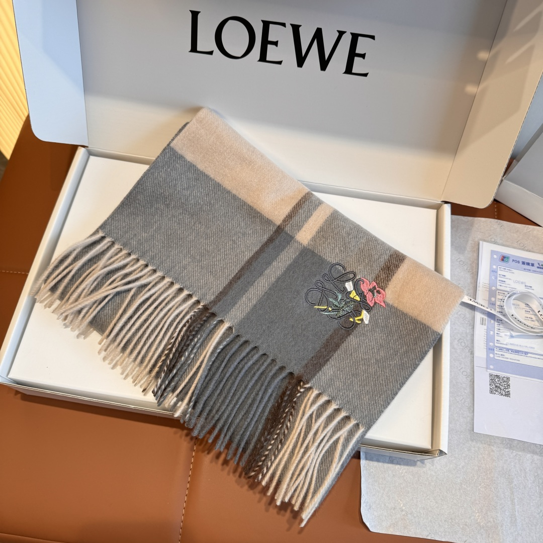 로에베(LOEWE) 더블 페이스 캐시미어 목도리 스카프