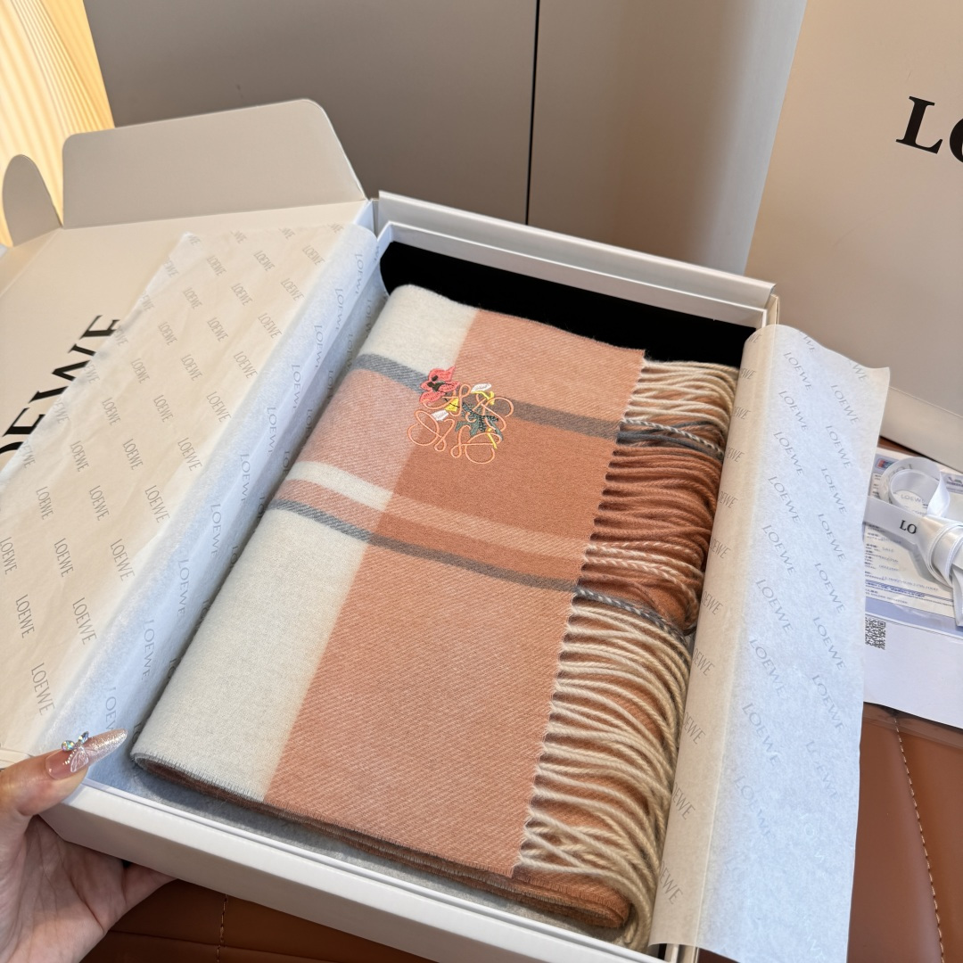 로에베(LOEWE) 더블 페이스 캐시미어 목도리 스카프