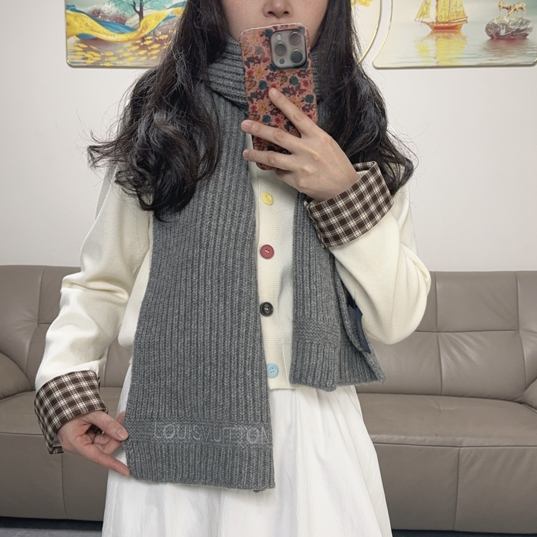 루이비통(LV) 캐시미어 니트 머플러 목도리 스카프