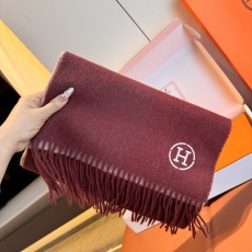 에르메스(HERMES) 더블 컬러 캐시미어 머플러 목도리 스카프